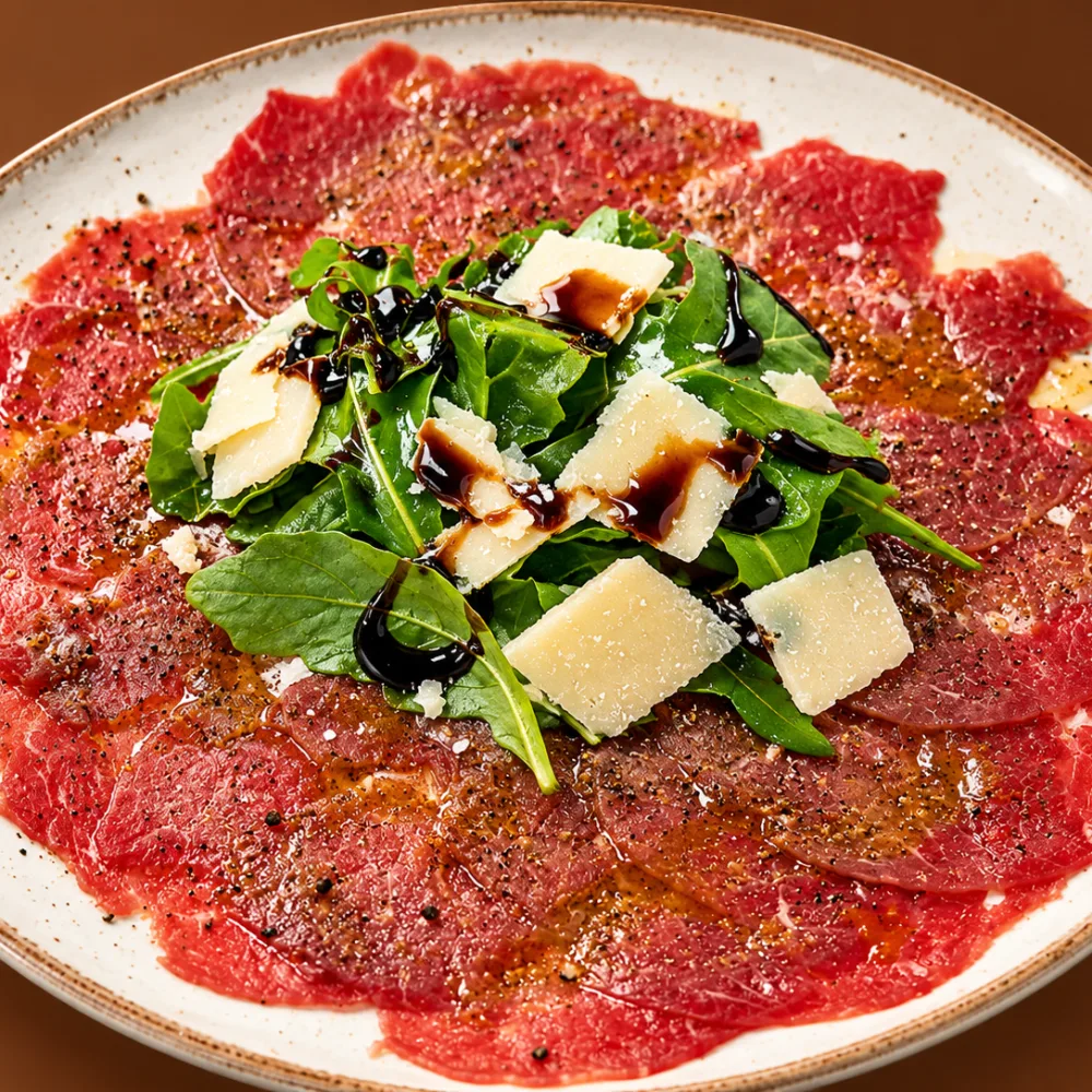 Carpaccio antipasto at Pomodoro